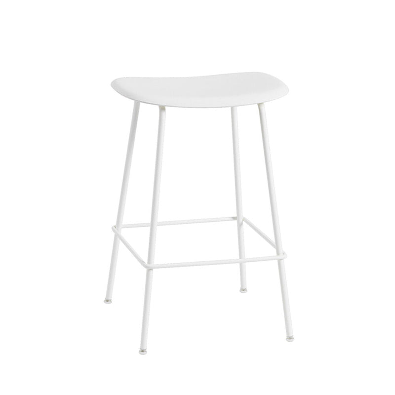 muuto | fiber counter stool | tube base | natural white recycled + white