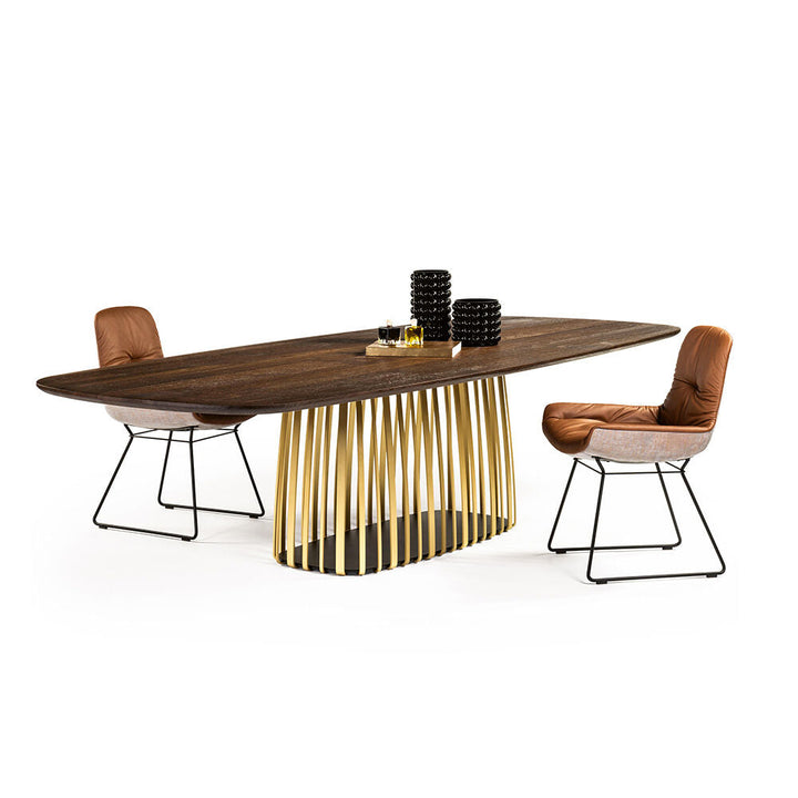 freifrau | leya armchair low | wire frame | cairo cognac leather