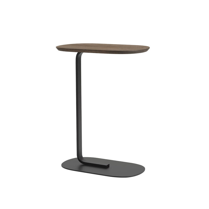 muuto | relate side table | solid smoked oak + black 73.5cm