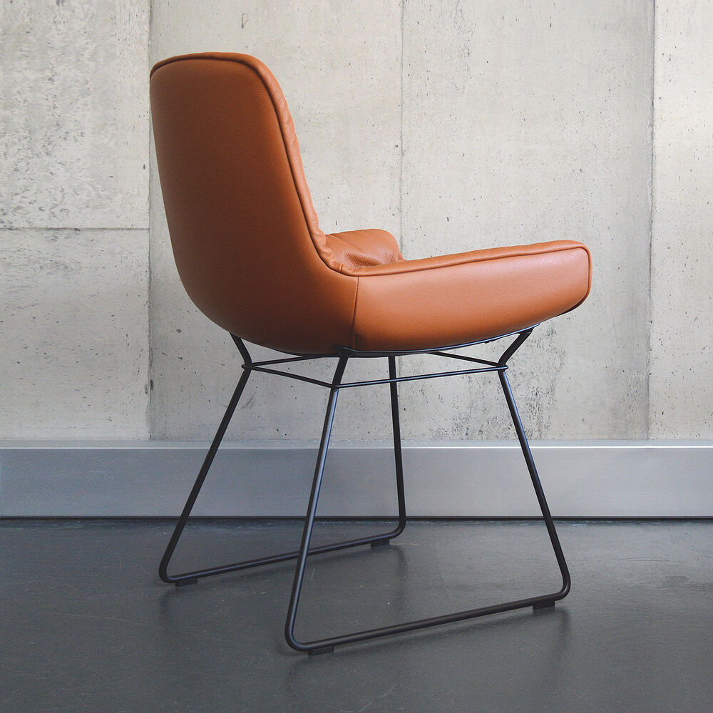 freifrau | leya armchair low | wire frame | cairo cognac leather