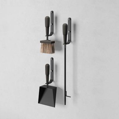 eldvarm | wall hook for fireplace tools | noir