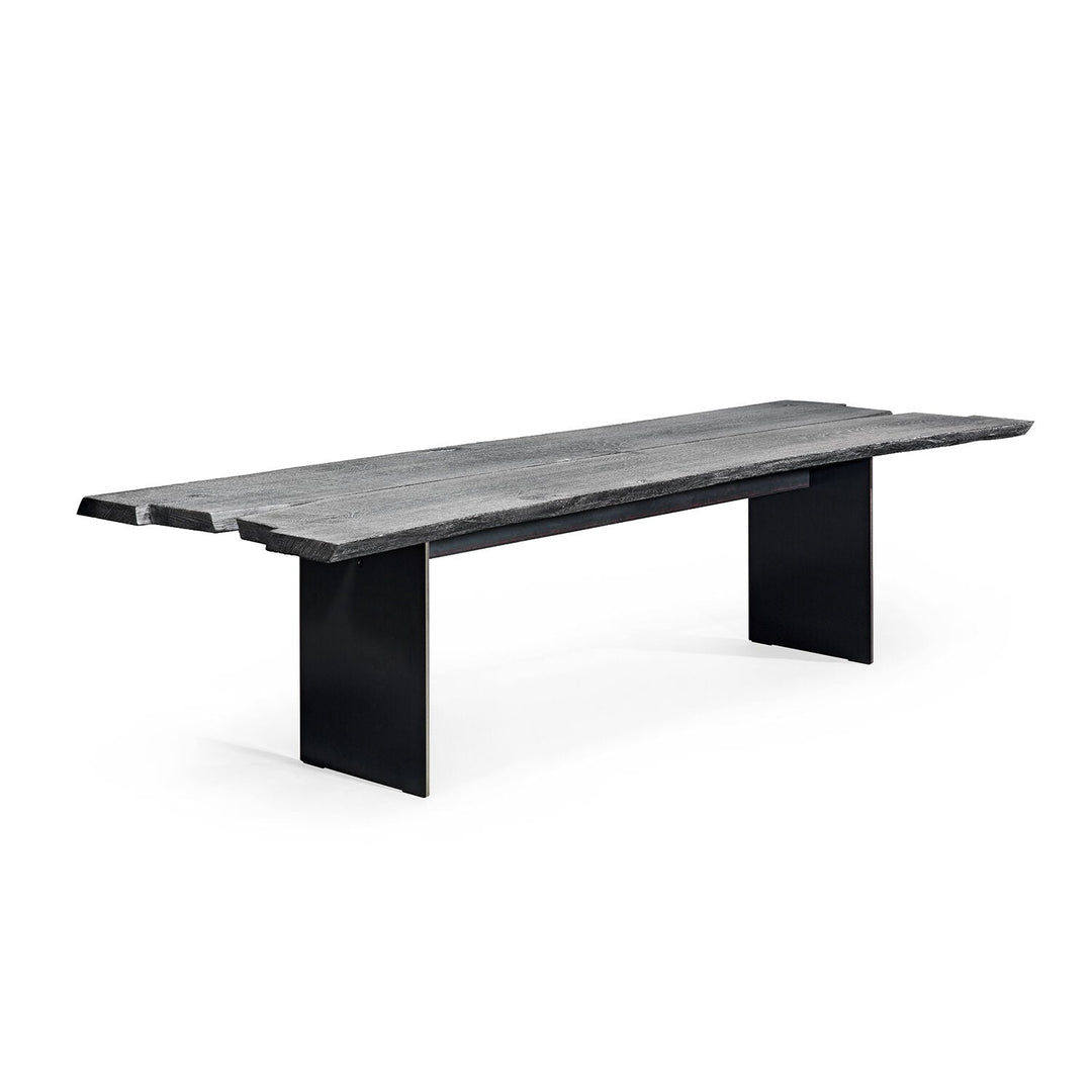 janua | sk 08 butterfly table | charburned oak grey shade + black base 300x100cm
