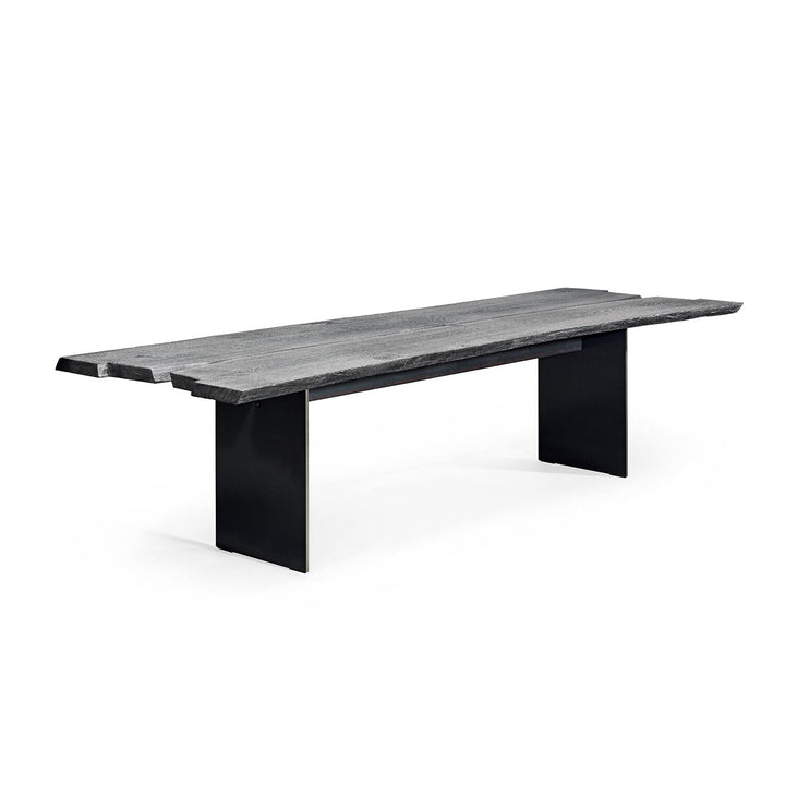janua | sk 08 butterfly table | charburned oak grey shade + black base 300x100cm