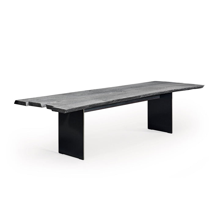 janua | sk 08 butterfly table | charburned oak grey shade + black base 260x100cm