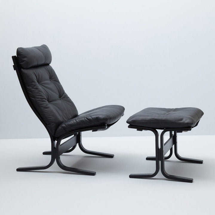 hjelle | siesta classic 304 footstool | black oak + hemsen HA19 leather