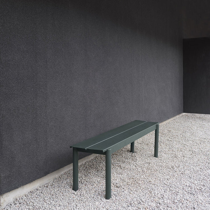 muuto | linear steel bench | dark green 170cm