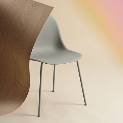 muuto | fiber side chair | tube base | grey recycled + grey
