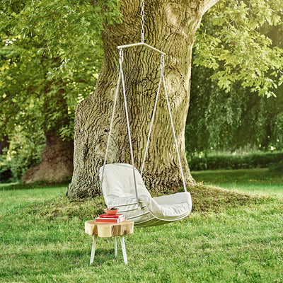 freifrau | leyasol outdoor lounge swing seat | lopi beldi + white frame