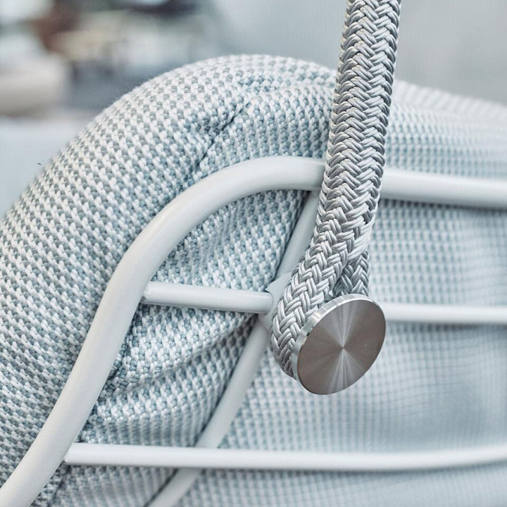 freifrau | leyasol outdoor lounge swing seat | lopi beldi + traffic white frame