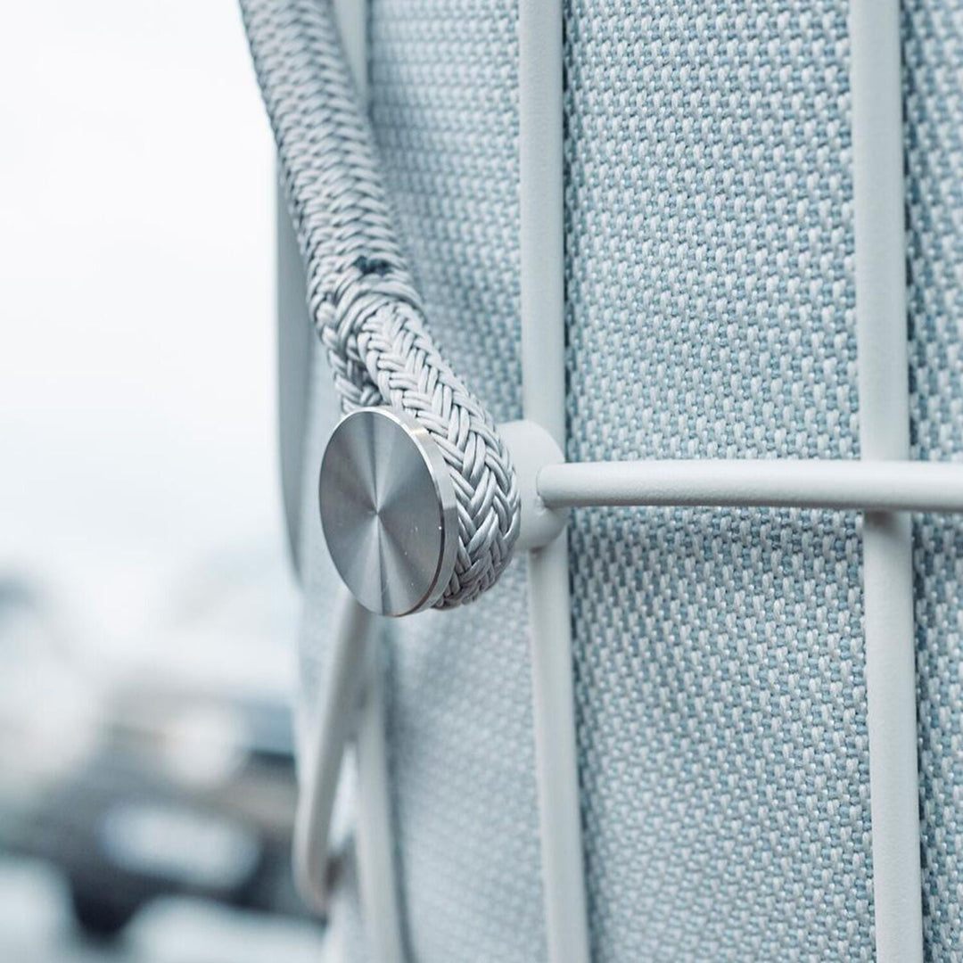 freifrau | leyasol outdoor lounge swing seat | lopi beldi + traffic white frame