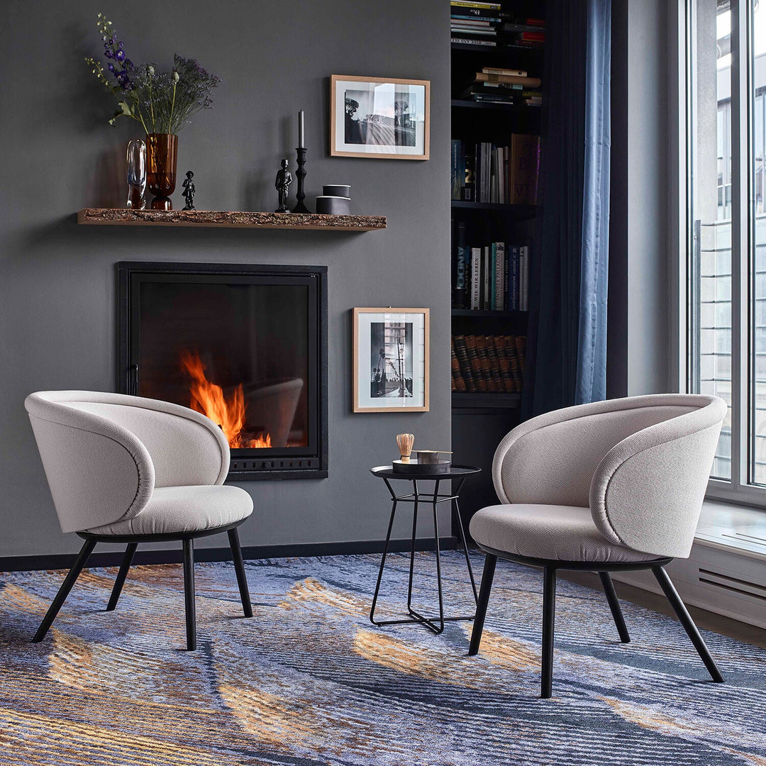 freifrau | leya coffee table with leather inlay | small | black