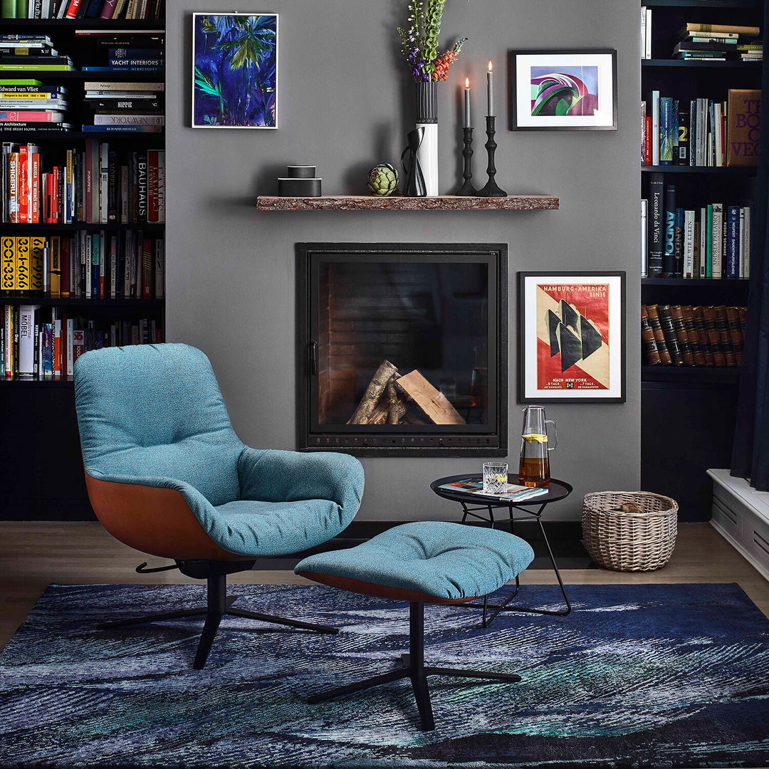 freifrau | leya coffee table with leather inlay | large | black