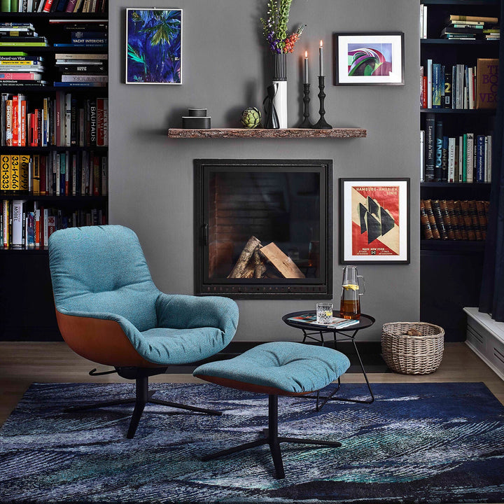 freifrau | leya coffee table with leather inlay | large | black