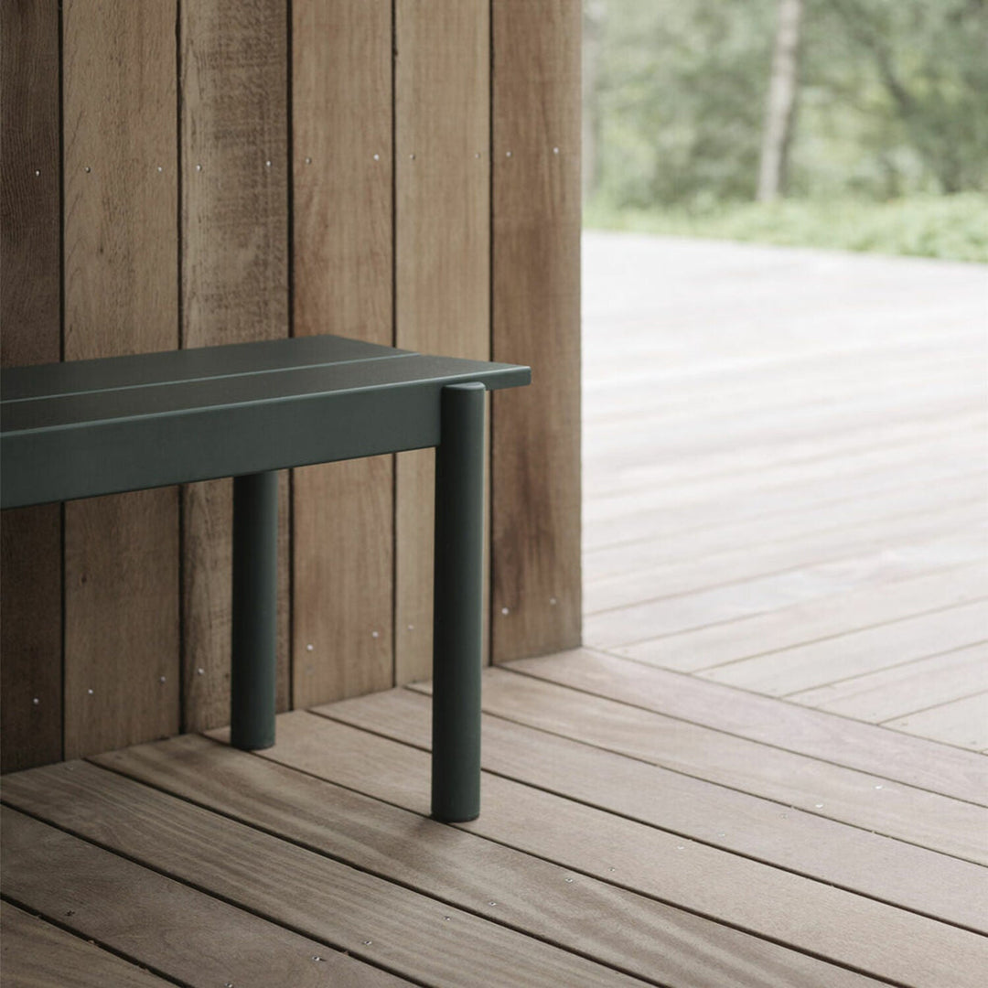 muuto | linear steel bench | dark green 110cm