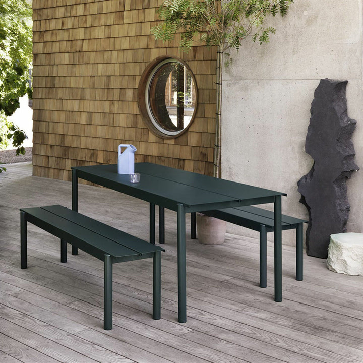 muuto | linear steel bench | dark green 110cm
