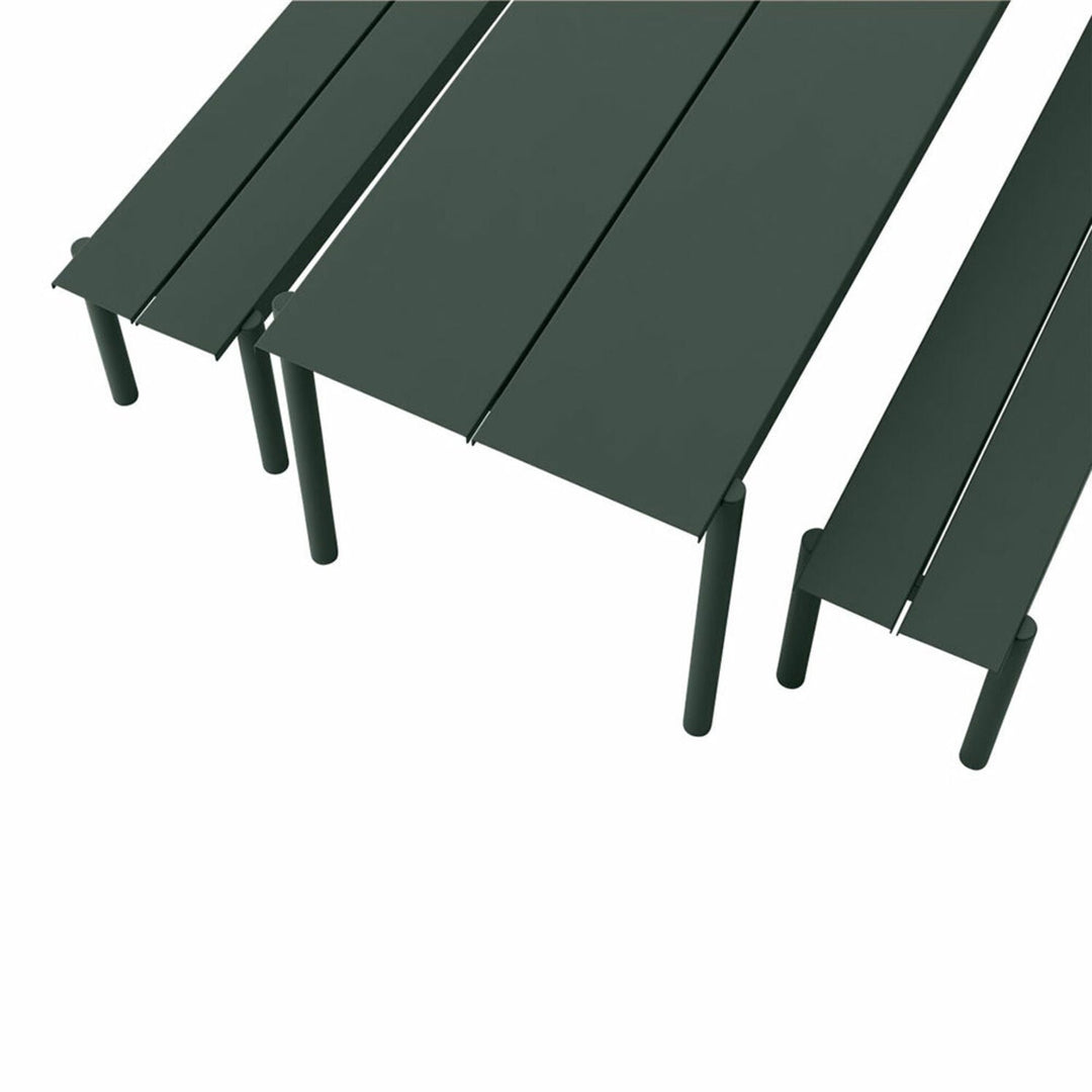 muuto | linear steel bench | dark green 110cm