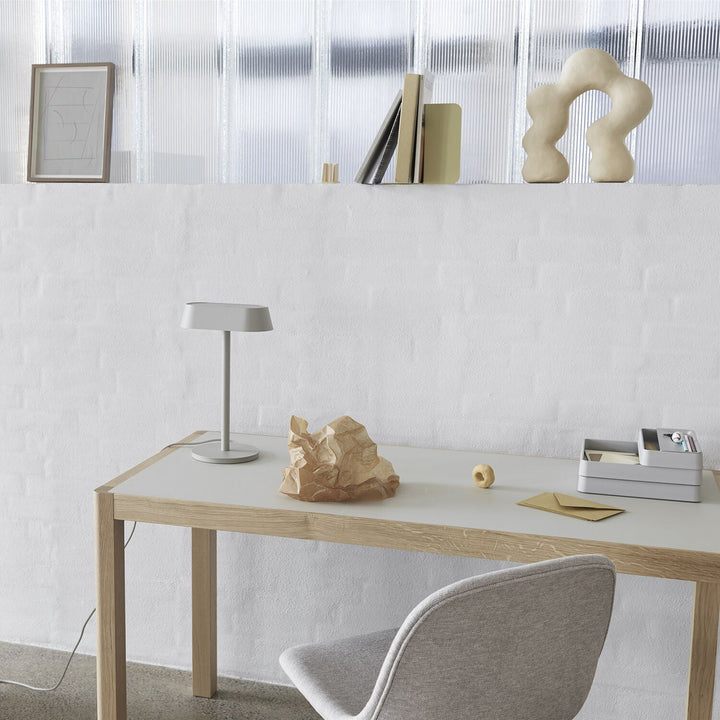 muuto | workshop table | oak + warm grey linoleum 130x65