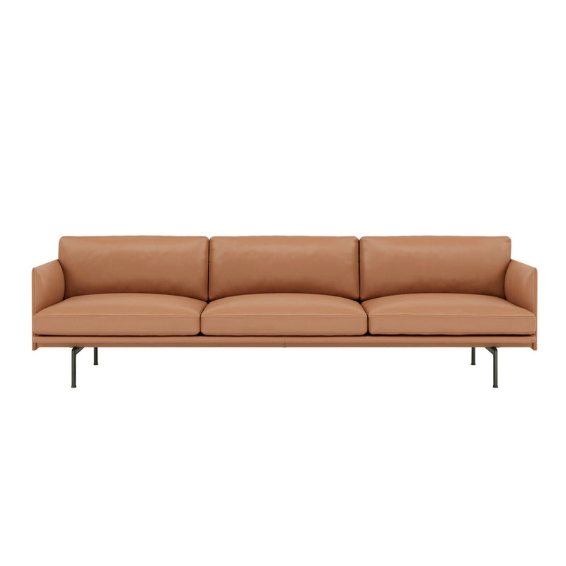 muuto | outline sofa 3.5 seater | refine leather cognac