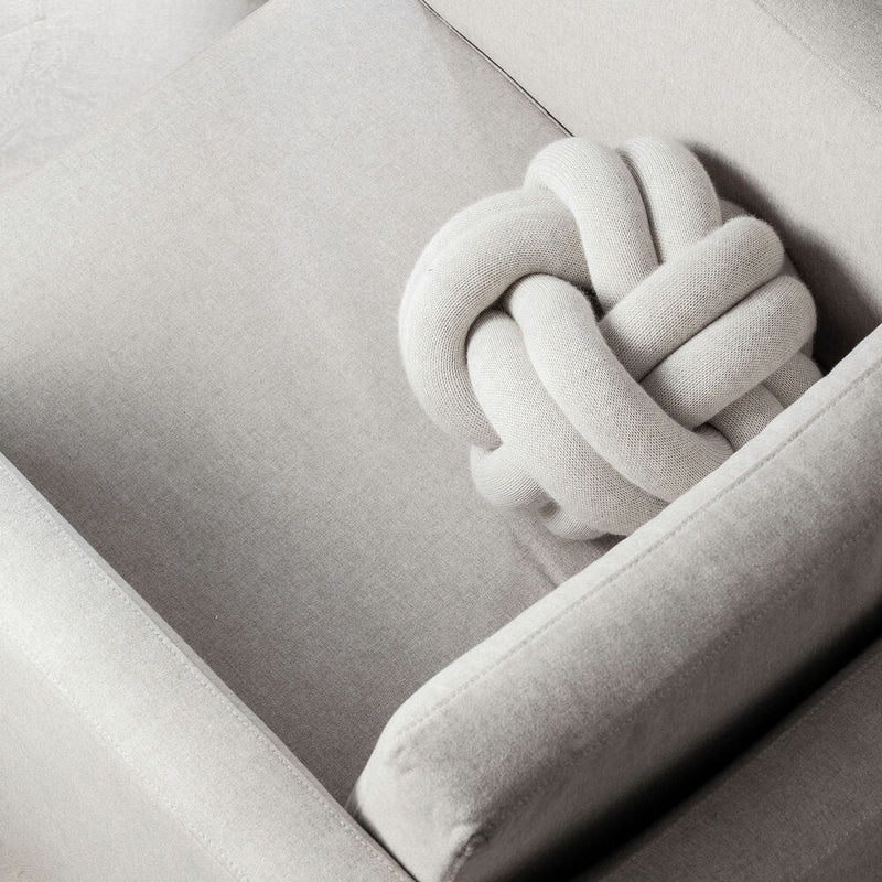 design house stockholm | knot cushion | white grey