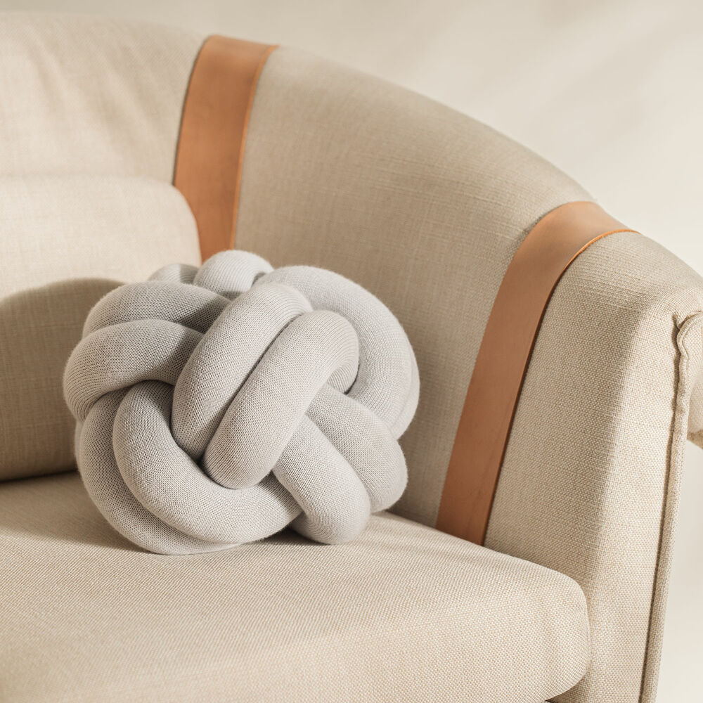 design house stockholm | knot cushion | white grey
