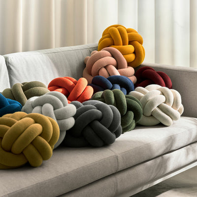 design house stockholm | knot cushion | white grey