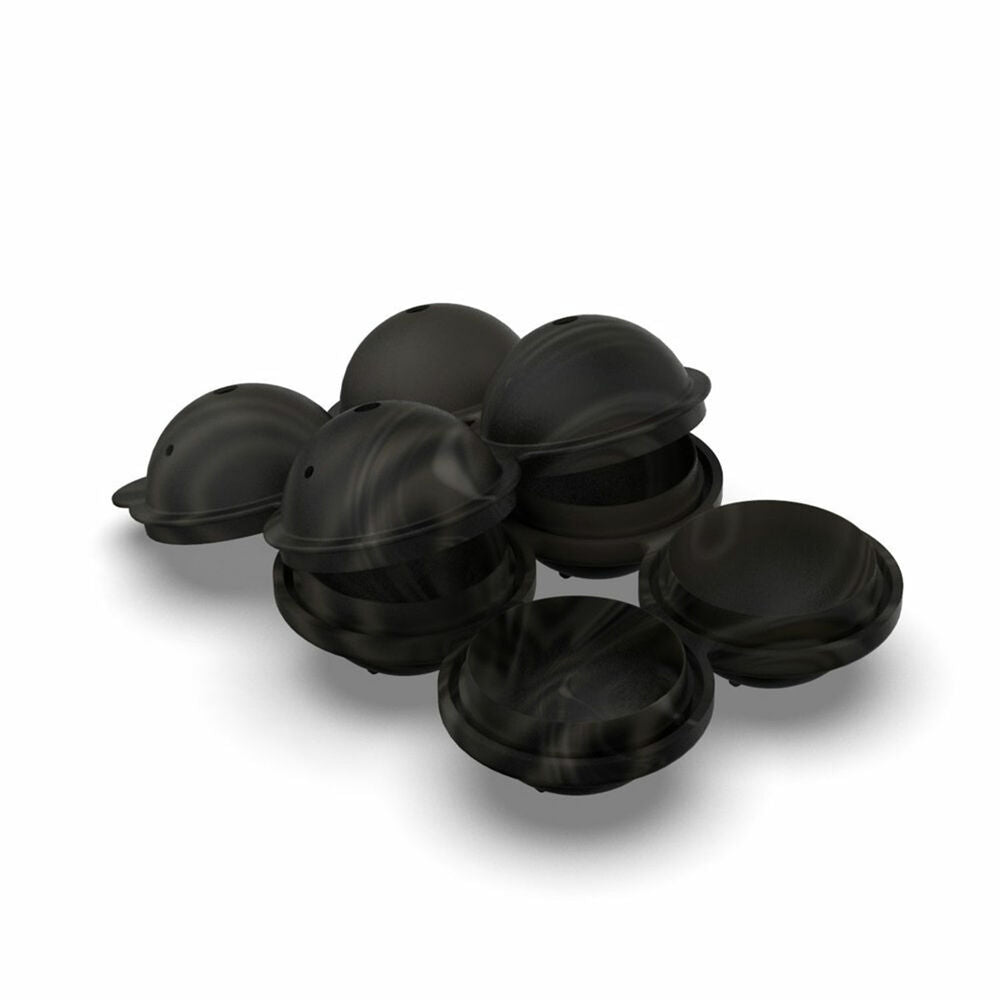 peak | sphere ice mold tray | marble black