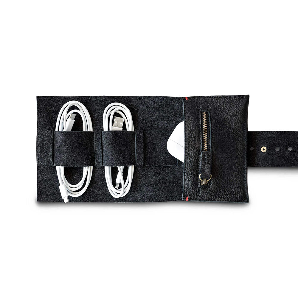 afternoons with albert | leather cord roll | jet black - LC