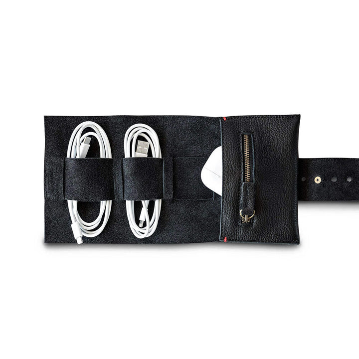 afternoons with albert | leather cord roll | jet black - LC