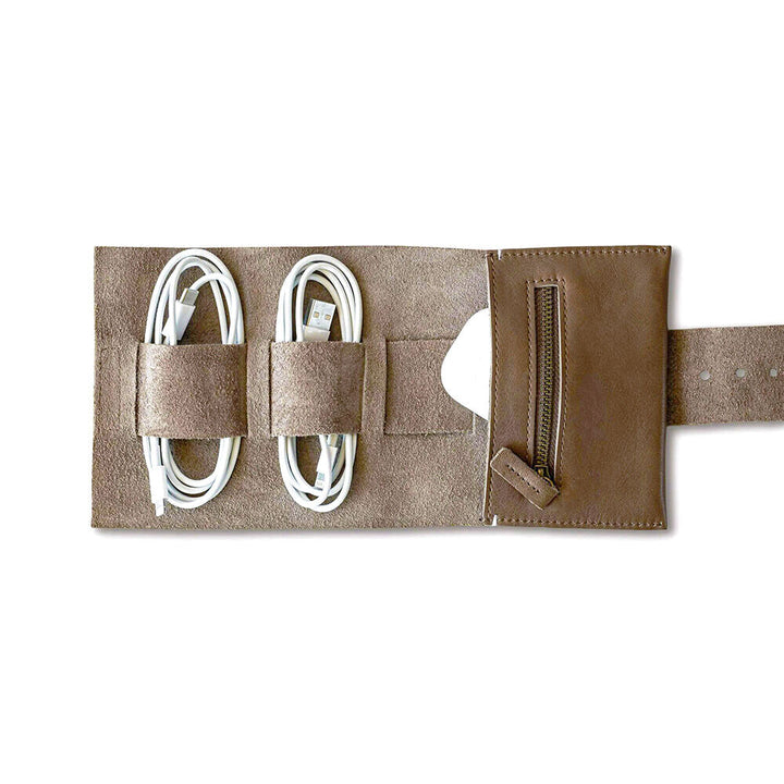 afternoons with albert | leather cord roll | heather grey - LC