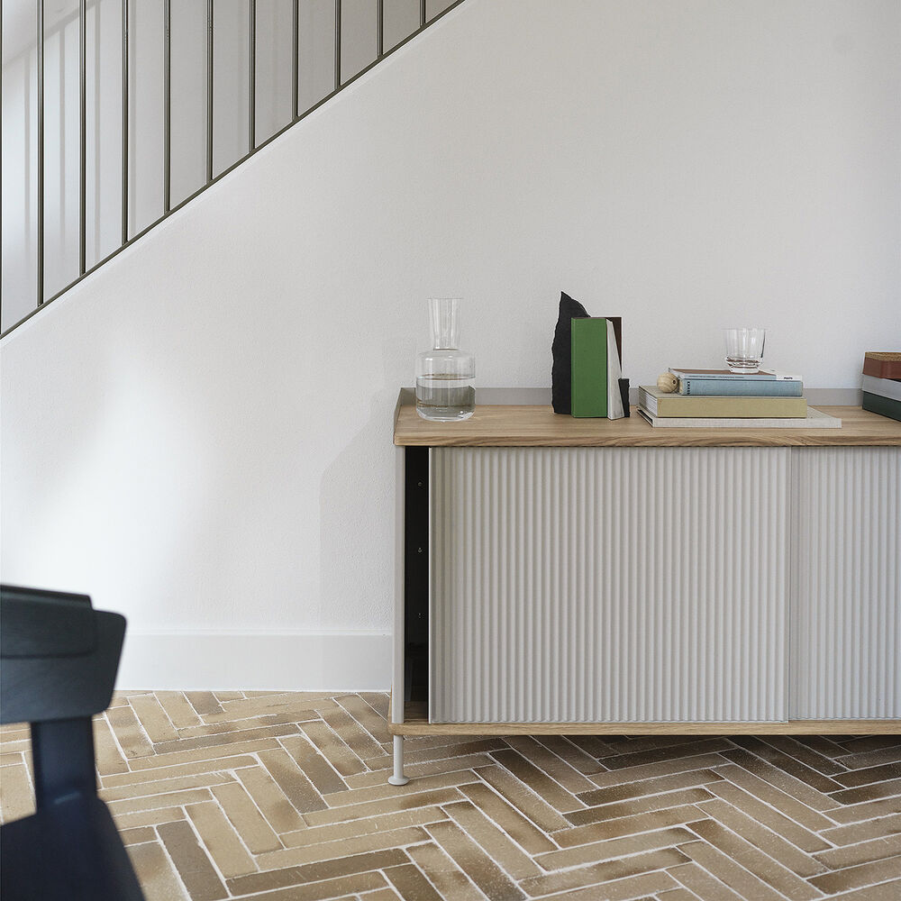muuto | enfold sideboard low | grey + oiled oak