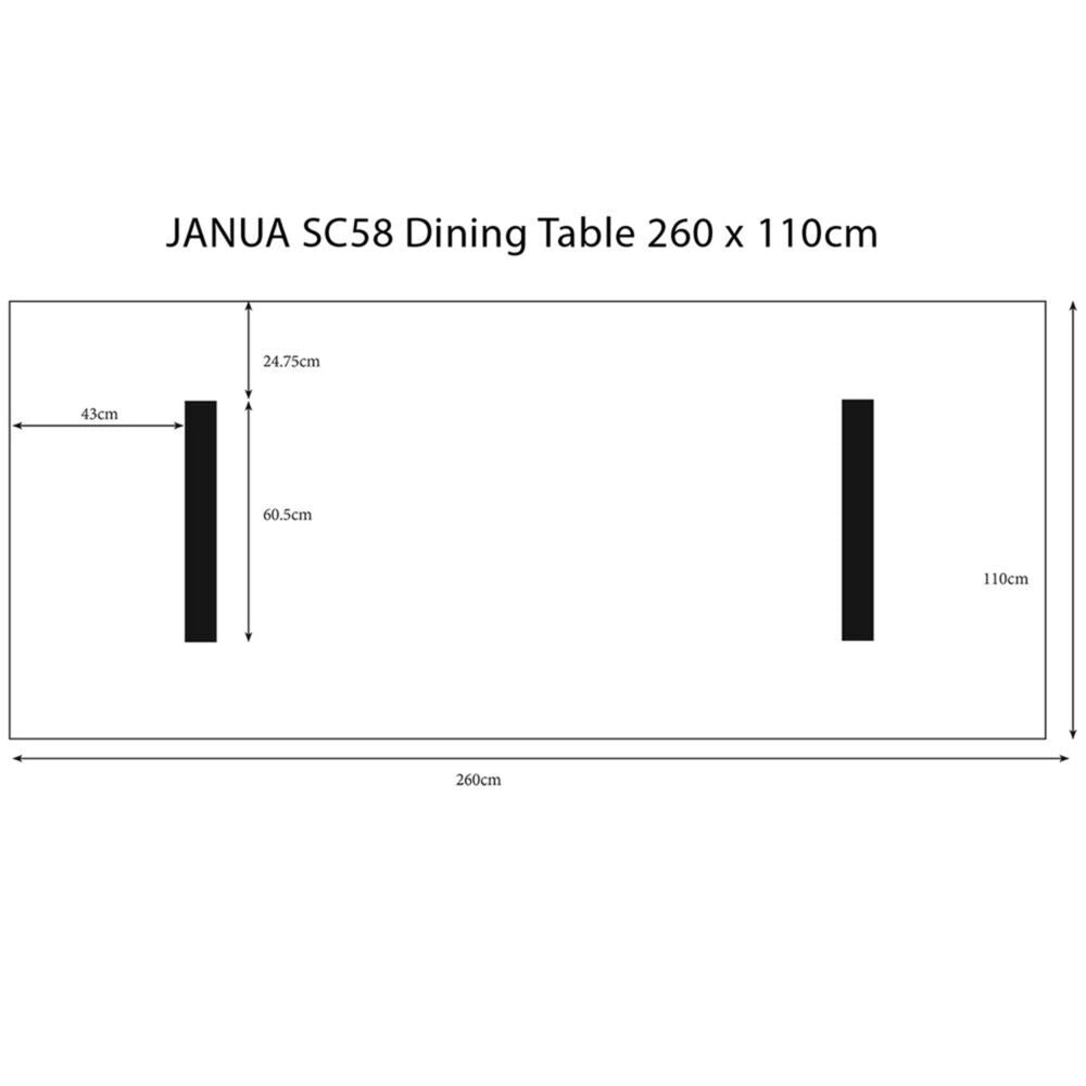 janua | sc 58 table | white pigmented oak + black base 260x110cm