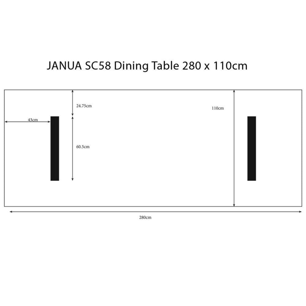 janua | sc 58 table | white pigmented oak + black base 280x110cm