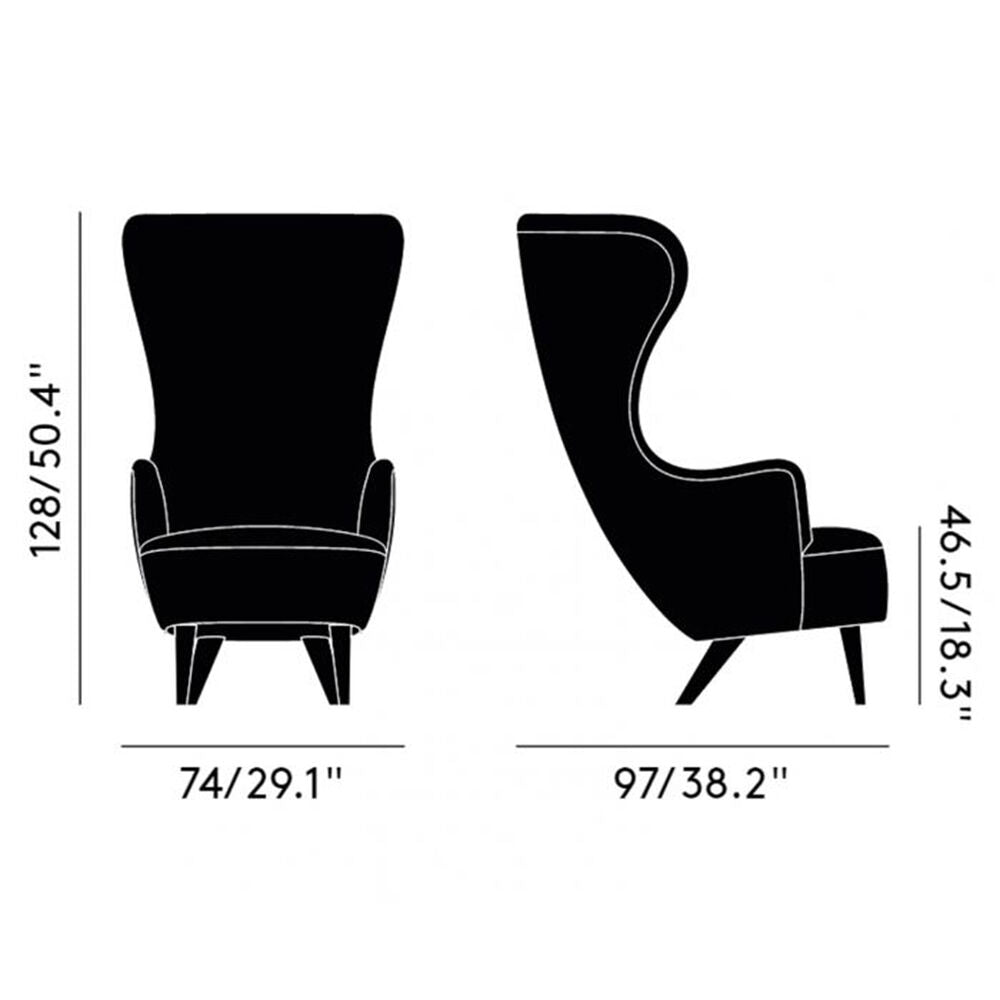 tom dixon | wingback chair | kvadrat gentle 2 | black 0193