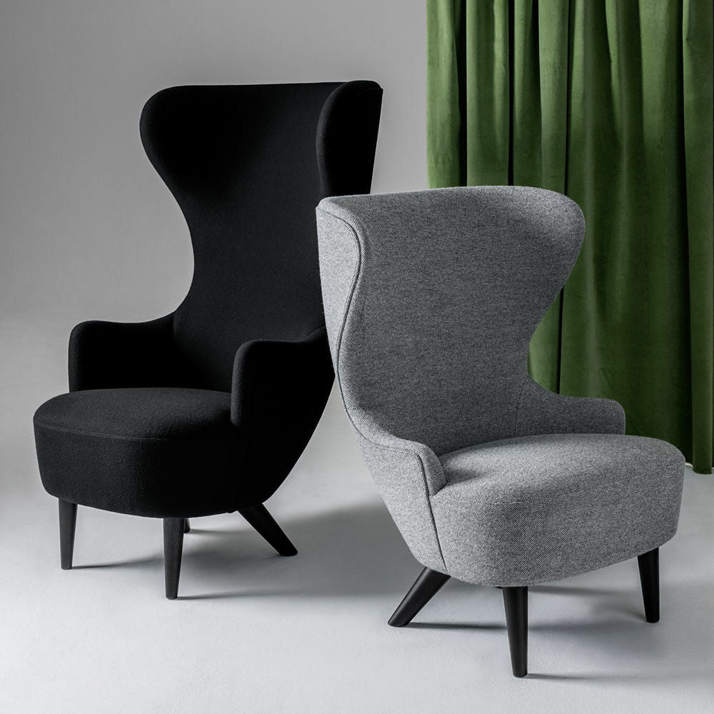 tom dixon | wingback chair | kvadrat gentle 2 | black 0193