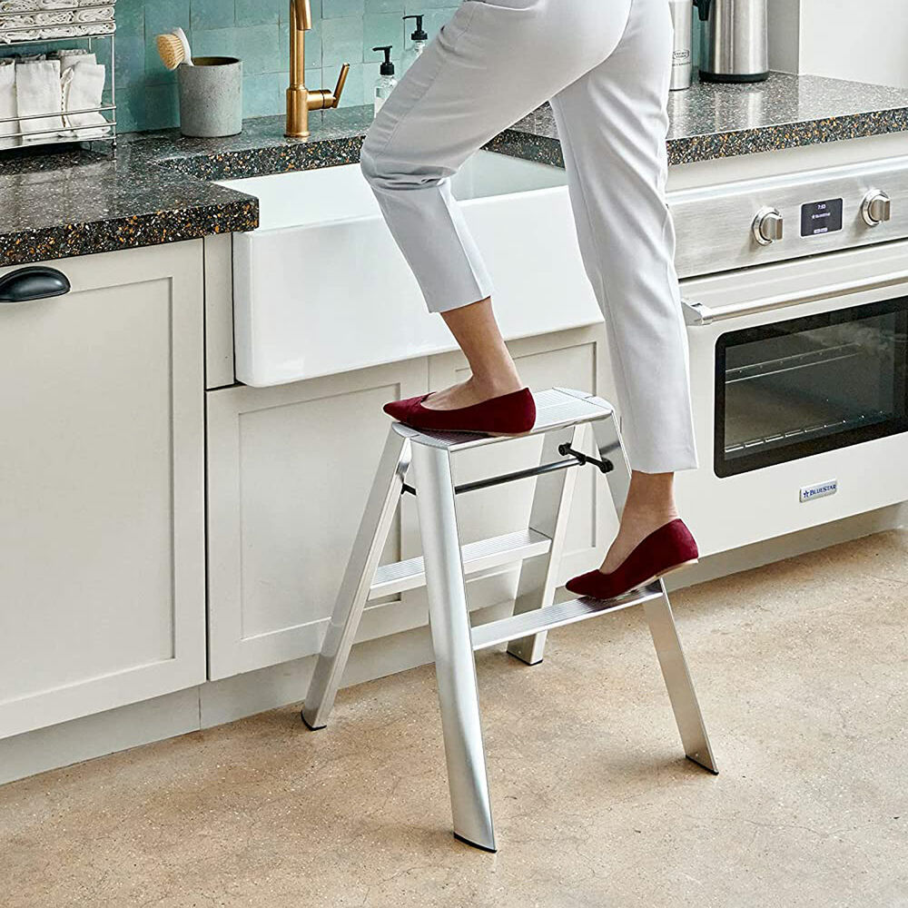 hasegawa | lucano 2 step ladder premium | silver (japan) - LC