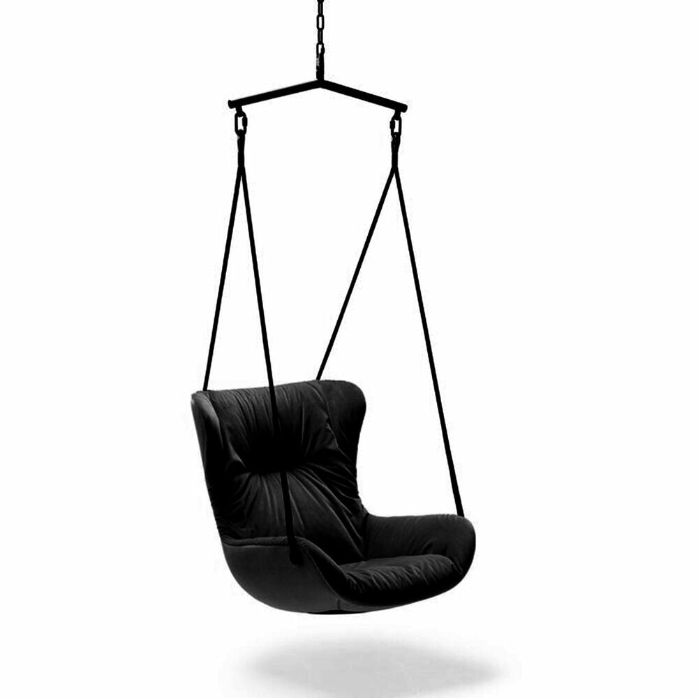 freifrau | leya wingback swing seat | black leather