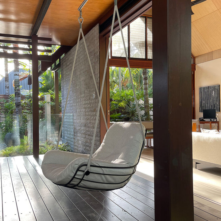 freifrau | leyasol outdoor lounge swing seat | lopi ash + black frame