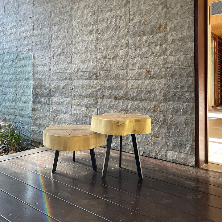 janua | bc 05 stomp outdoor table | 40-50cm | raw acacia