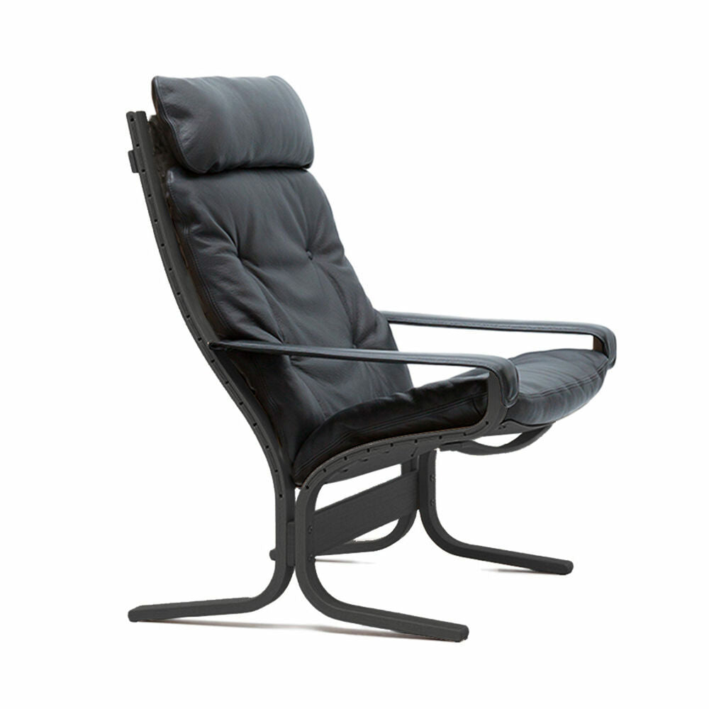 lk hjelle | siesta classic 301 chair | high back with arms | black oak + hemsen HA19 leather