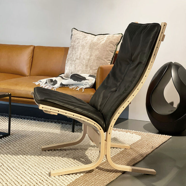 lk hjelle | siesta fiora 305 chair | high back | oak + hemsen HA19 leather