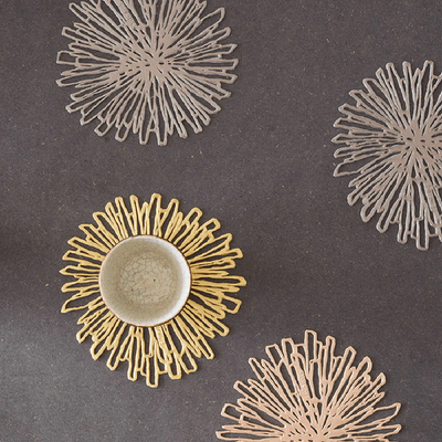 chilewich | coaster set of 6 | bloom gilded - DC