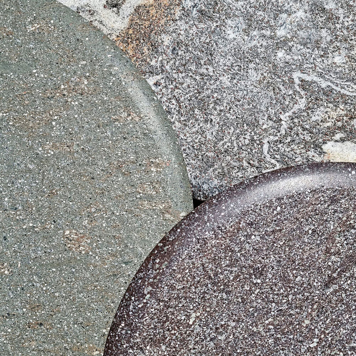 janua | bc 07 basket outdoor table round | alps glitter stone + black base 155cm