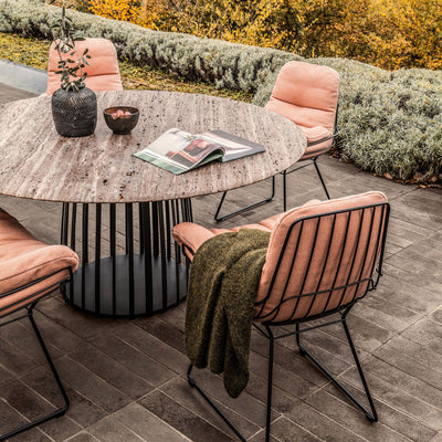 janua | bc 07 basket outdoor dining table 155cm | alps glitter + black base