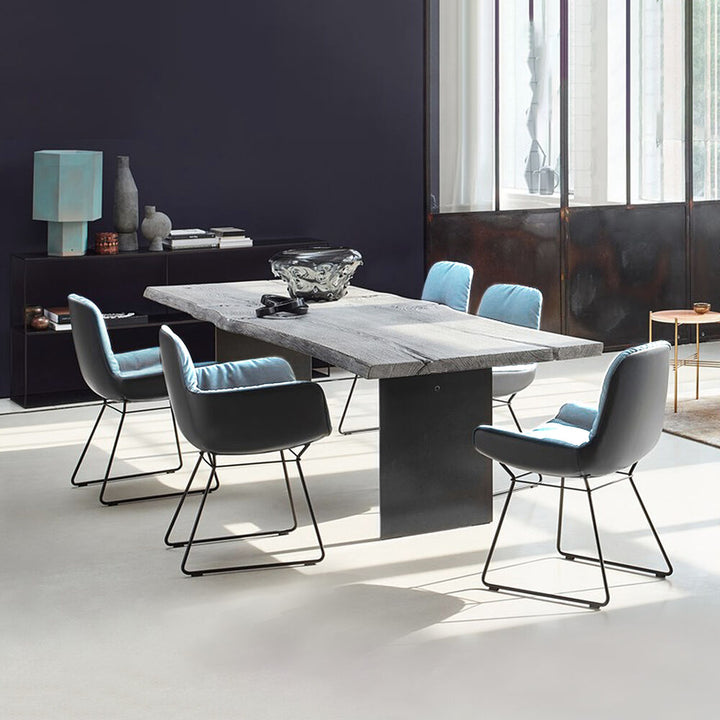 janua | sk 08 butterfly table | charburned oak silver shade + black base 260x100cm