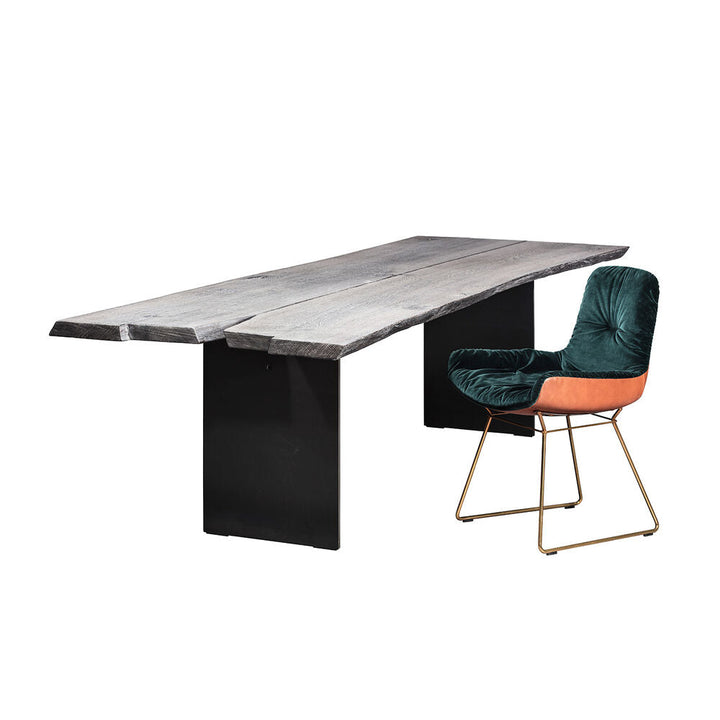 janua | sk 08 butterfly table | charburned oak silver shade + black base 260x100cm