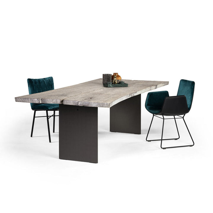 janua | sk 08 butterfly table | smoked oak white shade + black base 180x90cm
