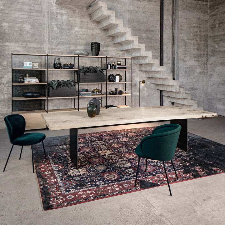 janua | sk 08 butterfly table | smoked oak white shade + black base 180x90cm
