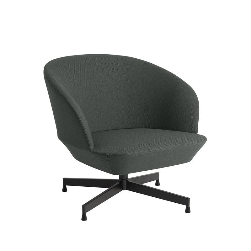 muuto | oslo lounge chair | swivel base | twill weave 990 + black legs