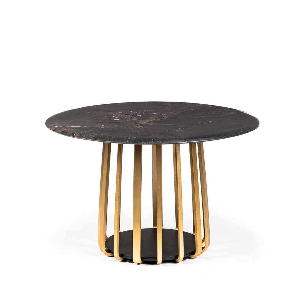 janua | bc 09 basket coffee table round | infinity stone + brass base