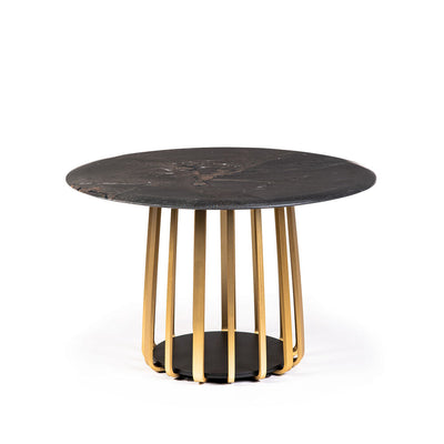 janua | bc 09 basket coffee table round | infinity stone + glaze brass base